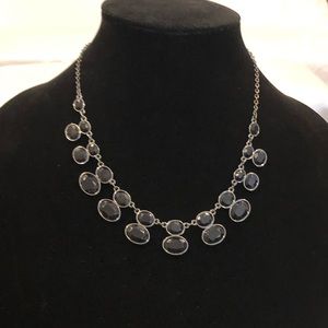 Black Multi Level Beads and Chain Necklace